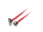 Equip SATA kábel 7-pin - 7-pin lomený červená / SATA kábel / SATA II / 3 Gbps / 0,3 m / PVC (111809)