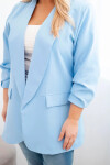 Dámska elegantná plus size bunda modrá UNI