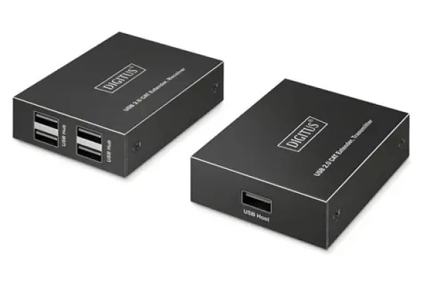 Digitus USB extender čierna / USB extender / 4X USB-A / 150 m / Cat 6 / USB 2.0 (DA-73120)