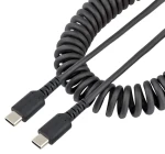 StarTech USB-C kábel čierna / Nabíjací kábel / USB-C - USB-C / špirálový / 0,5 m (R2CCC-50C-USB-CABLE)