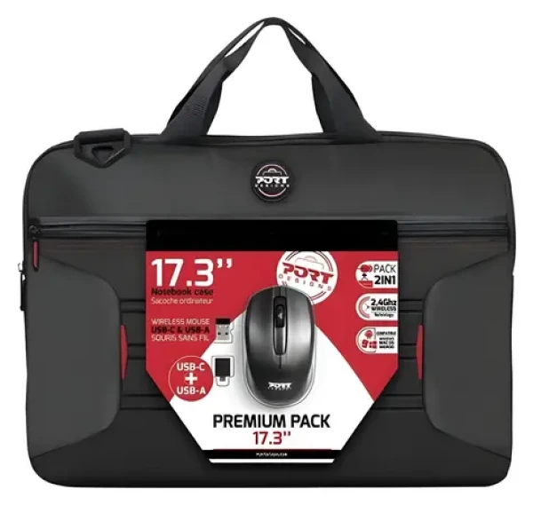 PORT DESIGNS Premium Pack 17.3" čierna / Taška na notebook / s bezdrôtovou myšou (501874)