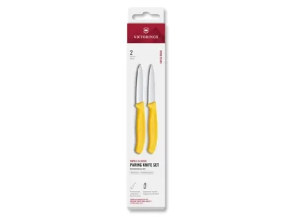 VICTORINOX Swiss Classic Kuchynský nôž 8 cm set 2 ks žltá / rovné a vrúbkované ostrie (6.7698.2C1)