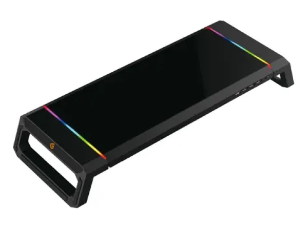 Conceptronic THORNE čierna / Herný stojan pod monitor / RGB / 4X USB-A 2.0 / šuplík / nosnosť 10 kg (THORNE01B)