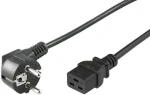 MicroConnect Sieťový napájací kábel Schuko 90° uhol - C19 2m čierna (PE0771902)