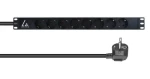 Lanview rozvodný panel 19" 8x Schuko / Rozvodný panel / 1U / 16 A / 230 V / 3 m / čierna (LVR-3MSCH-LIC-SCH8)
