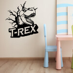 Veselá Stena Samolepka Dinosaurus T-REX Farba: ružová, Veľkosť: 60 x 65 cm