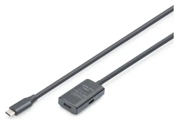 Digitus USB-C čierna / Predlžovací kábel / Aktívny / USB 3.2 Gen2 10 Gbps / 5 m (DA-73112)