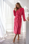L&L 2552 Cora Long S-2XL dámsky župan malina XXL