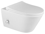 SAPHO - AVVA CLEANWASH závesná WC misa, integrovaná batéria a bidetová sprška, Rimless, 35,5x53cm, biela 100315