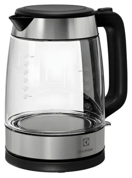 Electrolux E4GK1-4GB čierna / Rýchlovarná kanvica / 2200 W / 1,7 l / sklo a nerez (E4GK1-4GB)