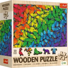 Trefl Drevené puzzle Dúhoví motýle