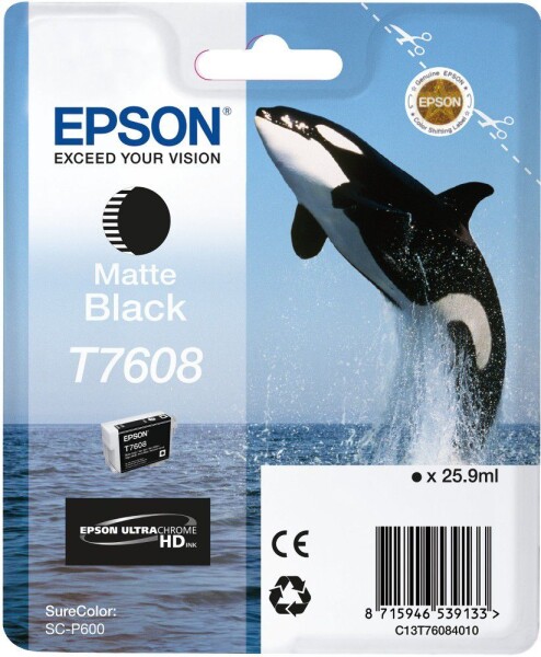 Epson Toner T7608 Matte Black Ultrachróme HD (C13T76084010)