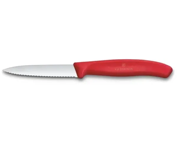 VICTORINOX Swiss Classic Kuchynský nôž 8 cm červená / vrúbkované ostrie (6.7631.C1)
