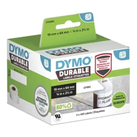Dymo plastové štítky 64x19mm 2x450 ks / biele / permanentné / odolné vlhkosti a olejom (2112284)