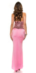 Sexy ClubStyle LongDress transparent with sequin Einheitsgroesse