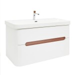 Kúpeľňová skrinka s umývadlom a batériou SAT Fusion 97,5x53x45 cm biela matná mat SATFUSION2100WMWBA SATFUSION2100WMWBA