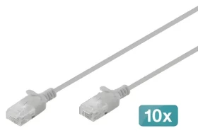 Digitus CAT 6 U-UTP Slim šedá / Patch kábel / 0,5 m / 10 ks (DK-1618-005S-10)
