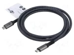 Goobay 74213 čierna/sivá / Dátový a nabíjací kábel / USB-C - USB-C / 40 Gbps / PD 240 W / 1,8 m (74213)