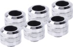 Alphacool Alphacool Eiszapfen Pro Anschluss 16mm Hardtube Fitting G1/4, 6-Pack - chróme