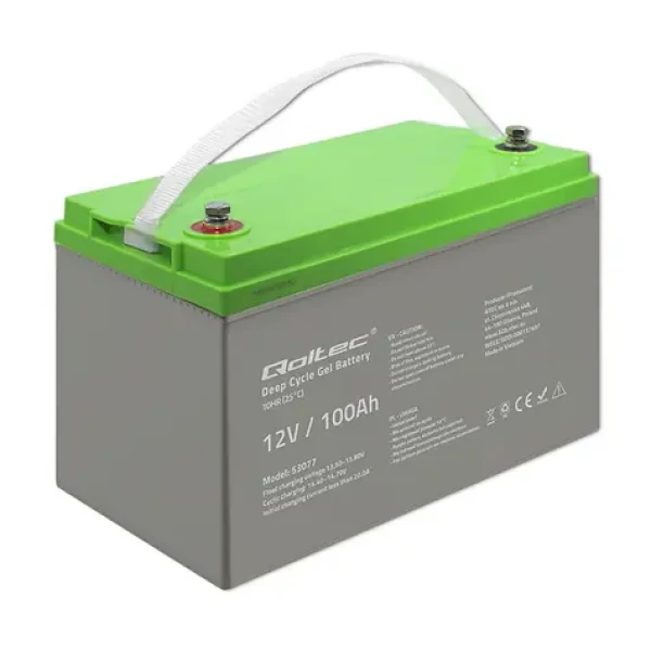 Qoltec Deep Cycle Gél Battery 53077 / Akumulátor / 12V / 100Ah (53077)