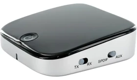 Schwaiger Bluetooth vysielač a prijímač čierna / Audio adaptér / Bluetooth 4.1 / A2DP / dosah 10 m / 3.5 mm, S/PDIF (DAR100513)