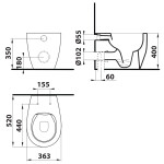 ISVEA - SENTIMENTI WC misa stojaca, Rimless, 36x55cm spodný/zadný odpad, biela 10SM10004SV