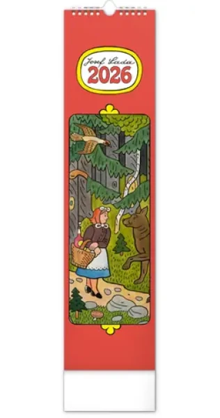 NOTIQUE Nástenný kalendár Josef Lada 2026 / 12 x 48 cm (PGN-35757-L)