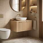 REA - Kúpeľňová skrinka pod umývadlo Core 80cm Beige REA-M0407