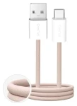 Puro Fabrik béžová / Dátový kábel / USB-A - USB-C / 1,5 m / 10 W / opletený