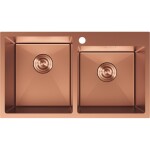 MEXEN - Xorin oceľový drez 2-bowl 780 x 450 mm, meď 6441782000-65