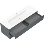MEXEN/S - Orio kúpeľňová skrinka 140 cm s umývadlom Vela, 2 zásuvky, grafit mat/biela mat 91A10-14047-2-BFF66-W23M01
