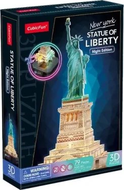 CubicFun Svietiace 3D puzzle Nočná edícia: Socha Slobody