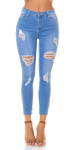 Sexy Highwaist Skinny Jeans "perfect blue" ripped denimblue 44