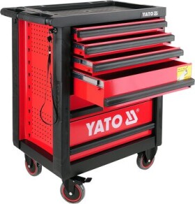 YATO YT-0902 červená / Skrinka dielenská pojazdná 6 zásuviek (YT-0902)