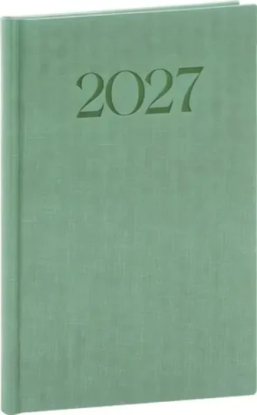 NOTIQUE Týždenný diár Biella 2027 zelená / A5 / 15 × 21 cm