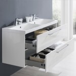 Mereo Bino, kúpeľňová skrinka s umývadlom z liateho mramoru 121 cm, dub Arlington CN623M