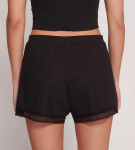 Dámske krátke pyžamové šortky GO Ribbed Short - BLACK - black 0004 - SLOGGI BLACK XL