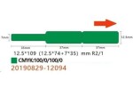 NIIMBOT štítky na káble 12.5 x 74+35 pre D11 a D110 zelená / 65ks (A2K18638901)