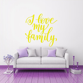 Veselá Stena Samolepka I love my family Farba: žlutá, Veľkosť: 40 x 41 cm
