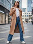 Dámsky zimný kabát klasický camel trenčkot FashionStreet NY0763z XL
