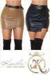 Sexy faux leather mini skirt with belt black