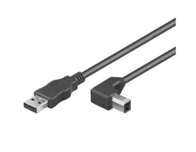 MicroConnect kábel USB2.0 A (M) - USB2.0 B 90° uhol (M) 1m čierna / 480Mbit/s (USBAB1ANGLED)