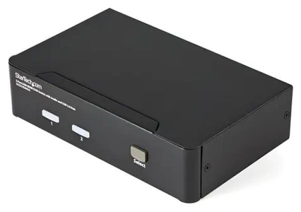 StarTech 2-portový USB HDMI KVM prepínač čierna / KVM prepínač / 2 porty / 1920x1200 px / audio výstup (SV231HDMIUA)