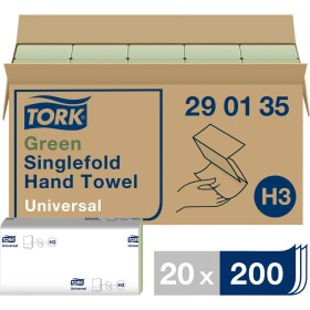TORK 290135 Zickzack Universal papierové utierky, skladané (d x š) 23 cm x 24.8 cm zelená 4000 ks; 290135