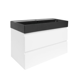 Kúpeľňová skrinka s umývadlom SAT B-Way 99x50x45 cm biela lesk BWAY2100WU2BB BWAY2100WU2BB