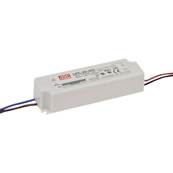 MEAN WELL LPC-20-350 LED driver konštantný prúd 16.8 W 0.35 A 9 - 48 V/DC bez možnosti stmievania, ochrana proti prepätiu; LPC-20-350