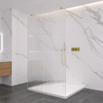 CERANO - Sprchová zástena Walk-in Onyx Duo Ľ/P - 8 mm - hranatá vzpera - zlatá, ryhované sklo - 60x200 CER-8050BD1937