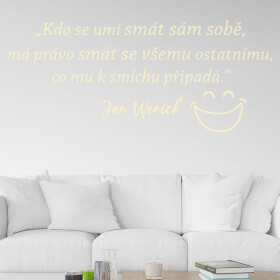 Veselá Stena Samolepka Slogan Jana Wericha Farba: béžová, Veľkosť: 60 x 25 cm