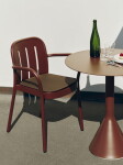 HAY Venkovní stůl Palissade Cone Iron Red Ø 70 cm