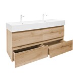 Kúpeľňová skrinka s umývadlom SAT B-Way 119x50x45 cm dub mat BWAY2120OAKU2BB BWAY2120OAKU2BB